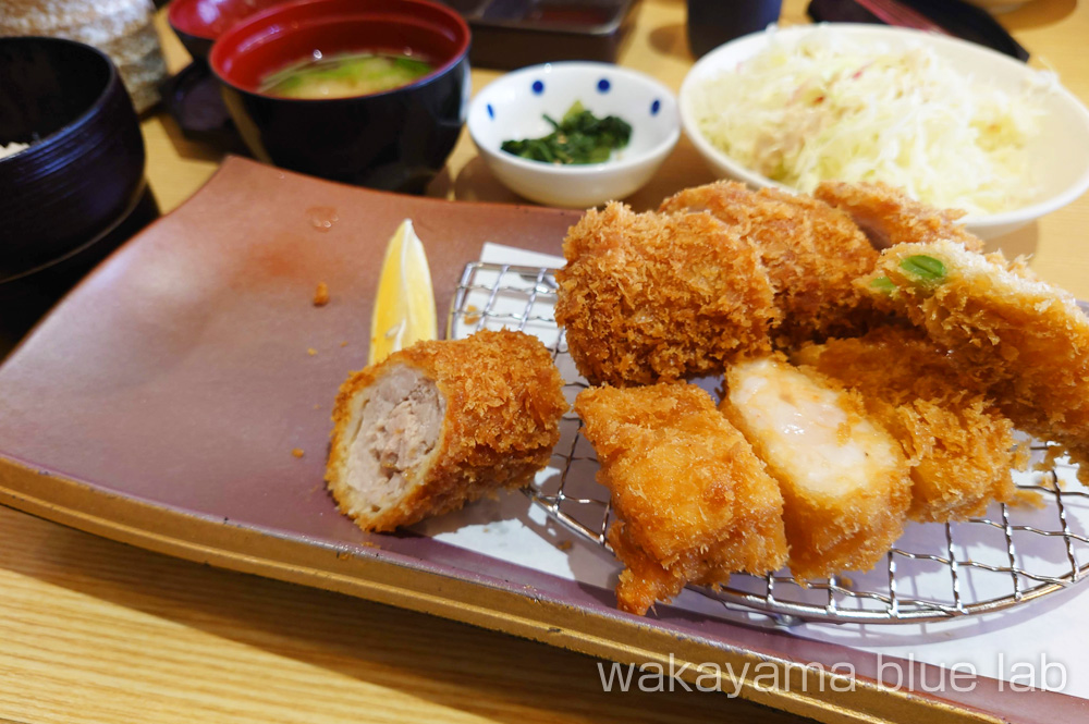 ヘレとんかつとエビかつの合い盛り膳